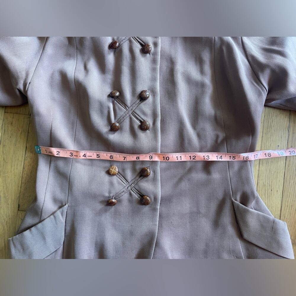 30s Vintage Brown Gabardine Skirt Suit - Picture 10 of 13